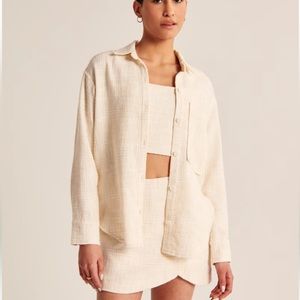 Oversized Tweed Button Down Shirt